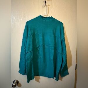 Luckymore Teal Knit Turtleneck Sweater Size Large NWT